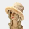 Czapki czapki faux futra czapka dziewczęta solidne miękkie pogrubione futrzane berety hat lady elegancki zimowy wiatr na zewnątrz ciepły 220927