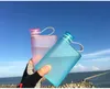 Kreatywna butelka z wodą 380 ml sporty na zewnątrz kwadratowe plastikowe filiżanki przenośne zniszczone czajniki Lyx183