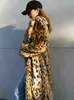 Womens Jackets Winter Long Warm Thick Leopard Fluffy Faux Fur Trench Coat Women Print Faux Fur Jacket Loose Luxury Designer Female Outwear 220926