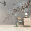 Wallpapers Custom elke maat P o Wallpaper moderne pastorale 3D reliëf bloemen vogels muurschildering papier woonkamer slaapkamer papel de parede 220927