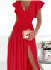 Casual Dresses Women Party paljetter klänning 2022 Spirng Summer Sexy V Neck Loose Long Sleeve Apricot Dresses Evening Party Club Vestido de Mujer T220905