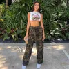 Spodnie damskie Capris Camo Cargo Spodnie Casual Y2K Streetwear High talia Dżinsy dla kobiet sporty sporne ubrania damskie 2022 T220926