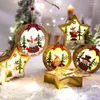 Kerstdecoraties Lumineuze houten hanger ornamenten boomdecoratie Kerstman Sneeuwman hertenraam