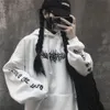 Dames Hoodies Sweatshirts Dames Los streetwear Zwart sweatshirt Gebreide capuchon Sexy Print Hoodies Mode Truien Lange hoodie Dames Tops Harajuku 220926