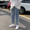 Erkek kot pantolon Japon retro hip hop şık serin moda dinamik gençler sokak kıyafetleri kpop basitçe öğrenciler çizim ins tüm eşleşme 220927