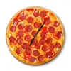 Horloges murales Simulation créative Pizza cuisine horloge boutique aliments en forme de montre couleur série d'images maison numérique