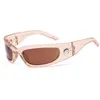 Sonnenbrille Trend Mond Brillen Vintage Frauen Männer Marke Design Gläser Y2k Fahren Brille Anti-reflektierende Gafas De Sol