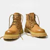 Men's Autumn 2022 new rhubarb boots Men's leather thick soled wear-resistant winter high helper Martin Shoes