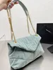 loulou Kirpi Orta Zincir Çanta Kot Ve Süet Pürüzsüz Deri Zincir Flap Büyük Omuz Crossbody Çanta Kadın Küçük Lüks Tasarımcı Moda Siyah Matelaz Çanta