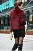 Women Sur Fur Faux Genuine Real Rabbit Coat Women Women Pelt Pelt Jacket vintage Party Party Winter Coloat Personalizado Big Stand Stand Collar WFP267 220926