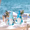 Oggetti decorativi Figurine Beach Doll Cute 2PCS Gnomi Peluche Summer Ocean Decor Handmade Elfo blu Ornamenti per la casa Regalo di compleanno 220928