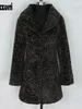 Cappotto da donna in pelliccia sintetica nerazzurri invernale morbido e soffice Cappotto da donna slim fit con colletto a punta manica lunga cappotto in orsacchiotto nero giacca in pelliccia sintetica 5XL 6XL 220926