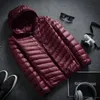 Mens Down Parkas Winter Ultra Lightweight Jacket Fashion Short Hooded Men Cotton Warm Clothing Coat S 220928