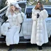 Womens Fur Faux Women Artificial Hooded Coat Autumn Winter Long Fashion Casual Thick Jacket 220926