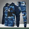 Men Casual Sets Camouflage Autumn New Tracksuit Jacket Pants 2 Pieces Sets Men's Sportswear Zipper Hooded Outfit Clothing