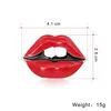 Sexy Lady Red Lip Brooch Pin Business Suit Tops Formal Dress Corsage Brooches for Women Gift Fashion Jewelry