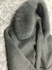 ウィンタージャケットカジュアルレディースウールブレンド本物のキツネの毛皮コートカシミアダブルフェイスアウターレディース特大のフード付きコート
