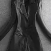 Kvinnors läder faux lautaro vår elegant svart ljus mjuk blazer långärmad smal fit lyx kvinnor blazers och jackor mode 220928