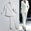 Zweiteilige Damenhose, weiße Damen-Hosenanzüge, formelle Damen-Business-Anzüge, Büroarbeitskleidung, weiblich, für Hochzeiten, maßgeschneidert