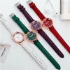 Relógios de pulso vintage couro feminino small watches número simples discagem fashion ladies quartzo