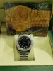 Avec des montres de luxe de boîte d'origine 41 mm Mens 18K Silver Black Dial Bigger Diamond Automatic Fashion Mand's Watch Wristwatch 01