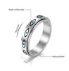 Rotatable Relief Anxiety Eye of God Rings Stainless Steel Eye Rings Band for Men Women Wedding Bands Fashion Jewelry