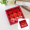 Decorative Flowers 9Pcs Wonderful Flower Petal Soap Artistic Square Rose Petals With Gift Box