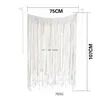 Malha com porta de borla de borina marrocos macrame parede pendurada penduramento nórdico de tapeçaria decoração de parede cabide boho decoração de casa pendel