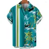 Casual shirts voor heren 2022 Hawaiiaanse herenhemd 3D Gedrukte tropische tropische korte mouw Male oversized T -stukken Men Men Kleding Beach Camisa Masculina