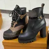 Femmes Designer Bottes Cheville Boot Femmes Chaussures Femme Martin Martin Booties Stretch High Heel Sneaker Winter Chelsea Moto Riding With Box 330