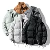 Mens Down Parkas Winter Solid Coat 남성용 다양한 컬러 버블 재킷 오버 크기 따뜻한 코트 스트리트웨어 레트로 가짜 스웨이드 복어 재킷 220928