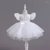 Mädchen Kleider Kleinkind Weiß Baby Mädchen Taufe Kleid Puffärmel 1 Jahr Geburtstag Tutu Party Prinzessin Geboren Hochzeit Kinder Kleidung
