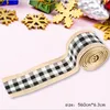 Juldekorationer DIY Gift Decor Linen Tartans Weaving Bandage Year Decoration 2022 Tree Ornament Home