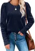 Women's T-Shirt Sweaters Crewneck Long Sleeve Side Slit Casual Pullover Sweater Knitted Jumper Tops
