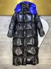 Дизайнерские женские длинные пуховики Французский бренд на шнуровке с капюшоном зимняя куртка вышитая буква повязка женская Тонкий и легкий пух Верхняя одежда верхние пальто