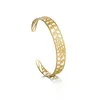 Bangle 2022 Fashion Bangles Stainless Steel Gold Color Hollow Out Style Bracelet For Women Gift Pulseras Charm Bracelets