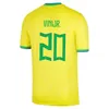 22 23 VM -brasilierna Vini Jr. Soccer Jersey Brasil Casemiro Neymar J R G.Jesus P.Coutinho Shirt Away L.Paqueta T.Silva Pele National Team