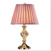 Lampes De Table Européenne K9 Cristal Rose Tissu Lampe Moderne Romantique De Mariage Chambre Foyer Hall Décor Liseuse H 52cm 1347