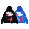 Hip Hop Hoodie Sweatshirts Street Giyim Erkekler Melek Mektup Baskı Kapşonlu Kazak Harajuku Moda Günlük Gevşek Büyük Boy