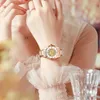腕時計のファッション女性の時計ブレスレットレディースメカニカルウォッチセラミックステンレス鋼の女性リストウォッチゴールドスケルトン