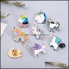Pins Brooches Pony With Wings Horse Deer Brooch Button Pins Coat Jacket Badge Cartoon Animal Jewelry Gift For Children Drop Delivery Dhu1M
