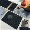 Mats Pads Kitchen Drain Mat Sile Placemat Dinner Plate Water Filter Pad Cutting Board Anti-Slip Anti-Scalding Household Coasters Dro Dhget