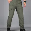 Pantaloni da uomo lunghi elastici resistenti all'usura in vita da campeggio per alpinismo