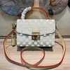 Messenger crossbody väskor kvinnor handväskor handväska checkerbräda borttagbar rem inuti modebokstäver hög kvalitet gammal blommakulväska A2342