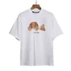 Męskie koszulki T-shirty T-shirty Palm Trendy Depapitated Teddy Bear Print T-shirt luźne męskie i damskie noszenie krótkie rękaw Mrs 152