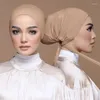 Etnik Giyim Yumuşak Modal Modal Müslüman Türban Şapkası İç Hijab Caps İslami Underscarf Bonnet Hindistan Kadın Headwrap Turbante Mujer