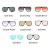 Sunglass Vintage Oversized Men Fashion Brand Big Frmae Sun Glasses Women Gradient Mirror Retro Designer Metal Shades