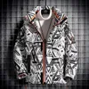 Kurtki męskie zimowe mężczyźni Harajuku Graffiti Printing Parkas 2021 Męskie luźne streetwear kurtki męskie moda zagęszcza ciepłe bawełniane ubranie T220926