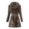 Womens Fur Faux Coat Women Midlength Autumn Winter Mink أسفل سترة طوق كوري.