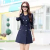 Trenchockar Spring Trench Coat for Women 2022 Fashion Turn-Down Collar Dubbel Breasted Candy Color Long Autumn Coats Plus Size M-XXXL Y2209